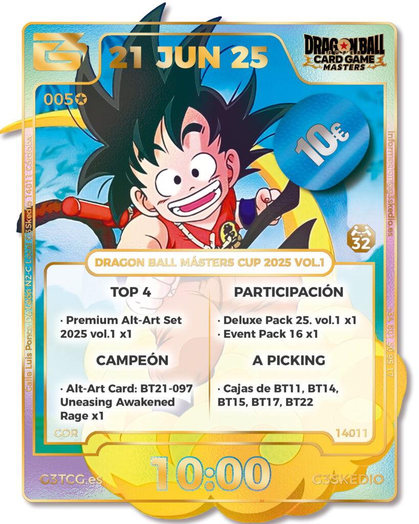 Dragon Ball Máster Cup 2025 VOL.1 - 21 de Junio - 10:00