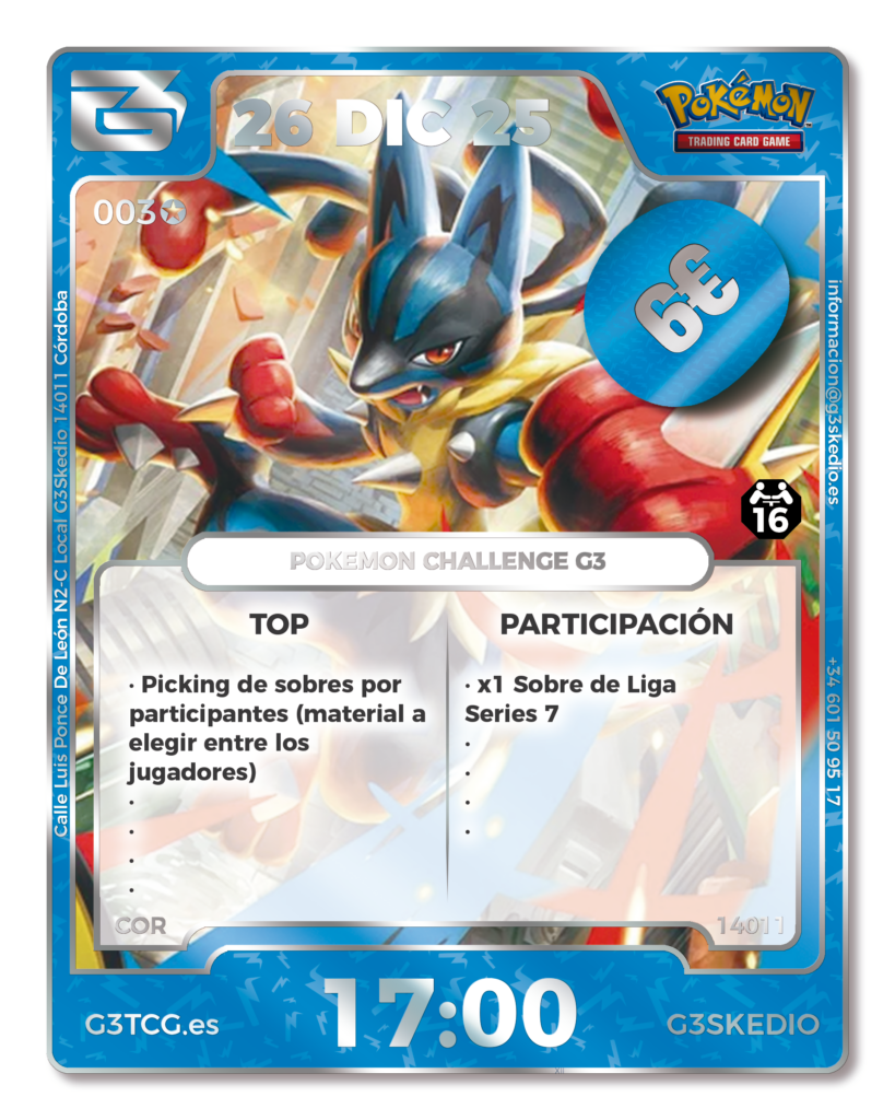 Pokemon Challenge Diciembre 26 - 17:00