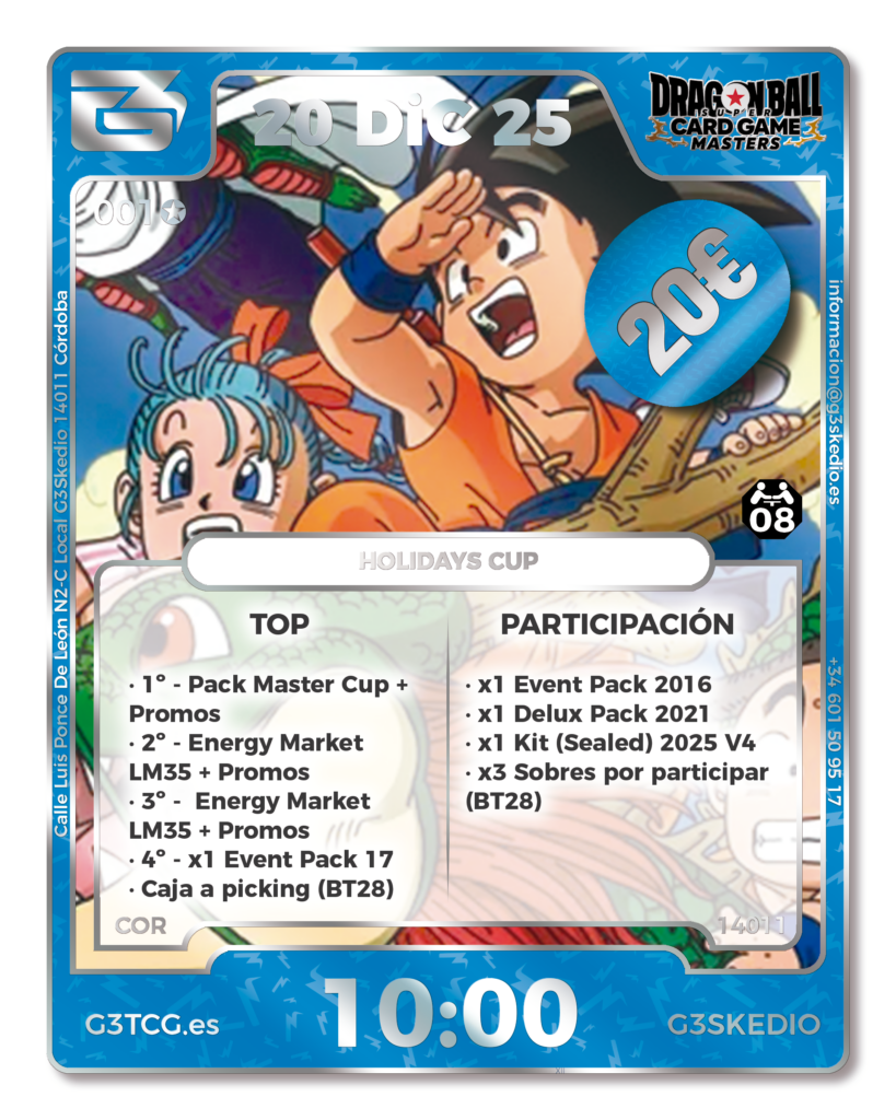 Holidays Cup - Dragon Ball Masters - 10:00 - 20 Diciembre