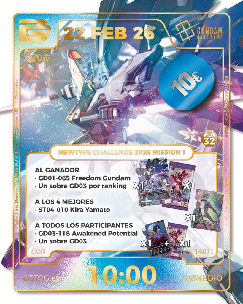 G3TCG - NEWTYPE CHALLENGE 2026 MISSION 1 - 22 FEB - 10:00