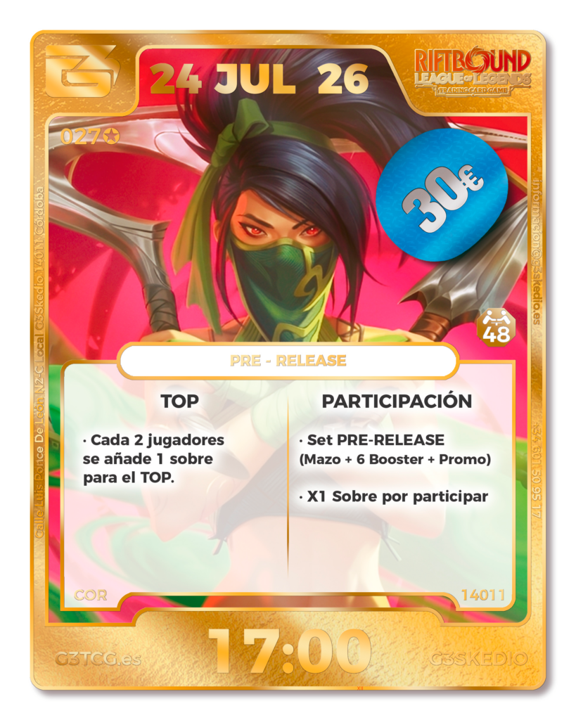 Pre-release Vendetta - 24 JUL - 17:00