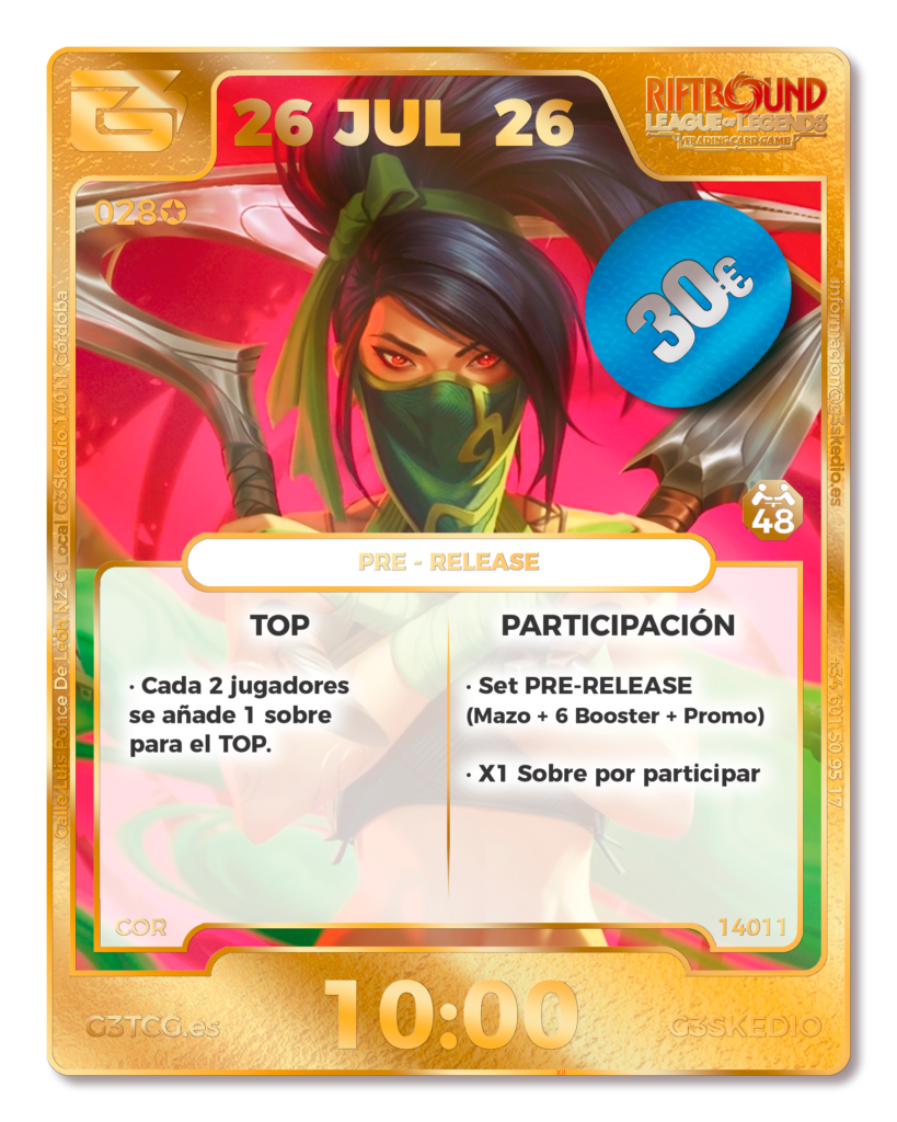 Pre-release Vendetta - 26 JUL - 10:00