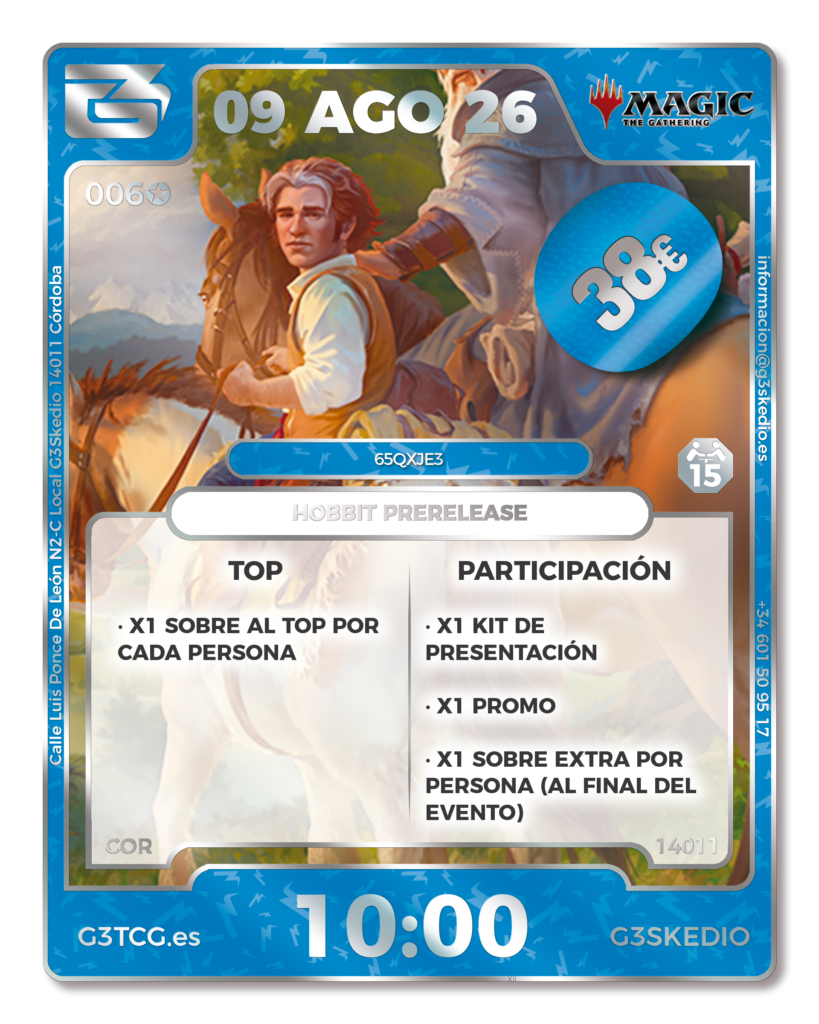 Pre-Release Hobbit G3TCG - 9 AGO - 10:00