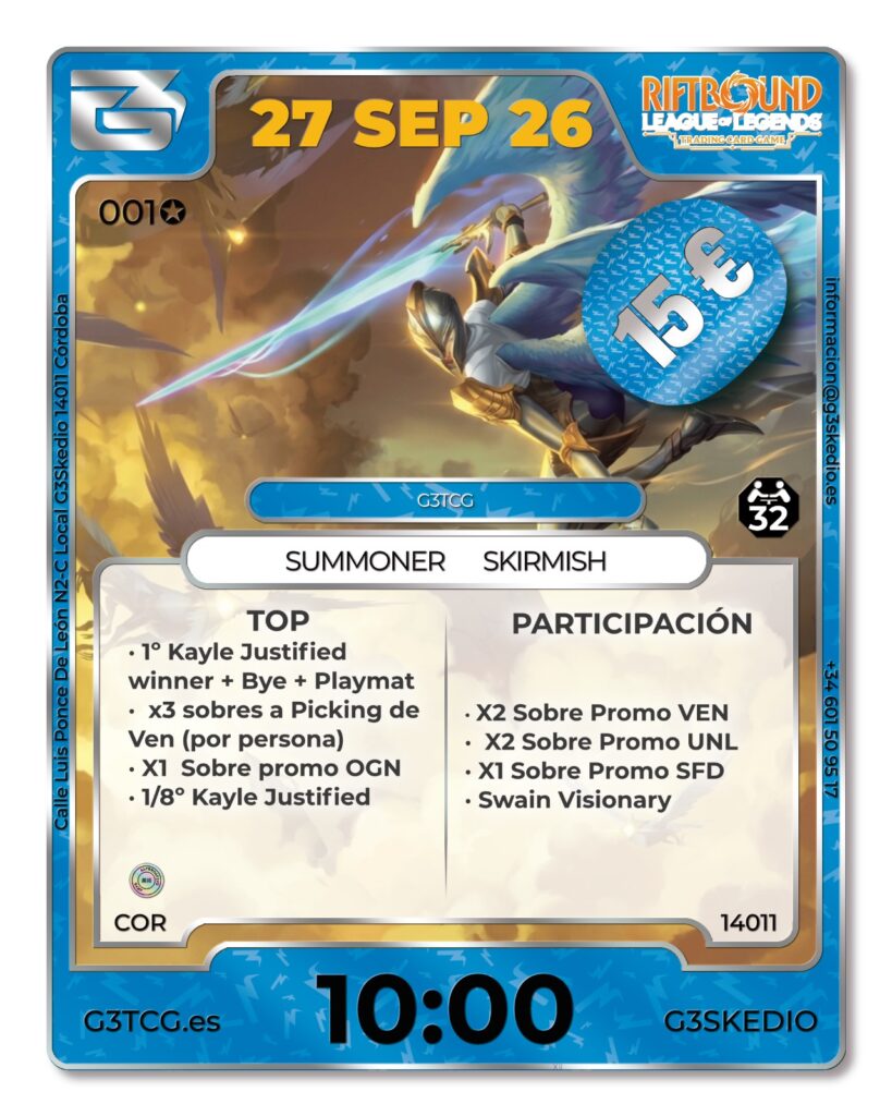 G3 Summoner Skirmish - 27 SEP - 10:00